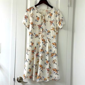 Off White Floral Summer Dress S